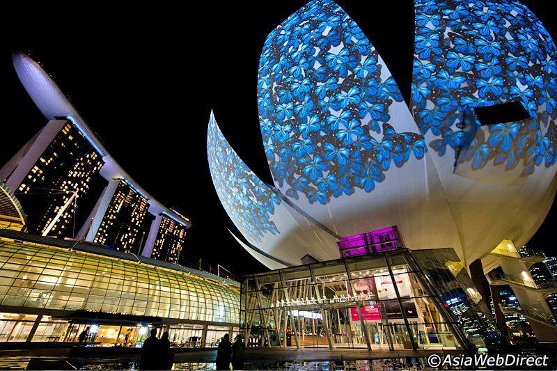 Bảo tàng art science museum singapore về đêm