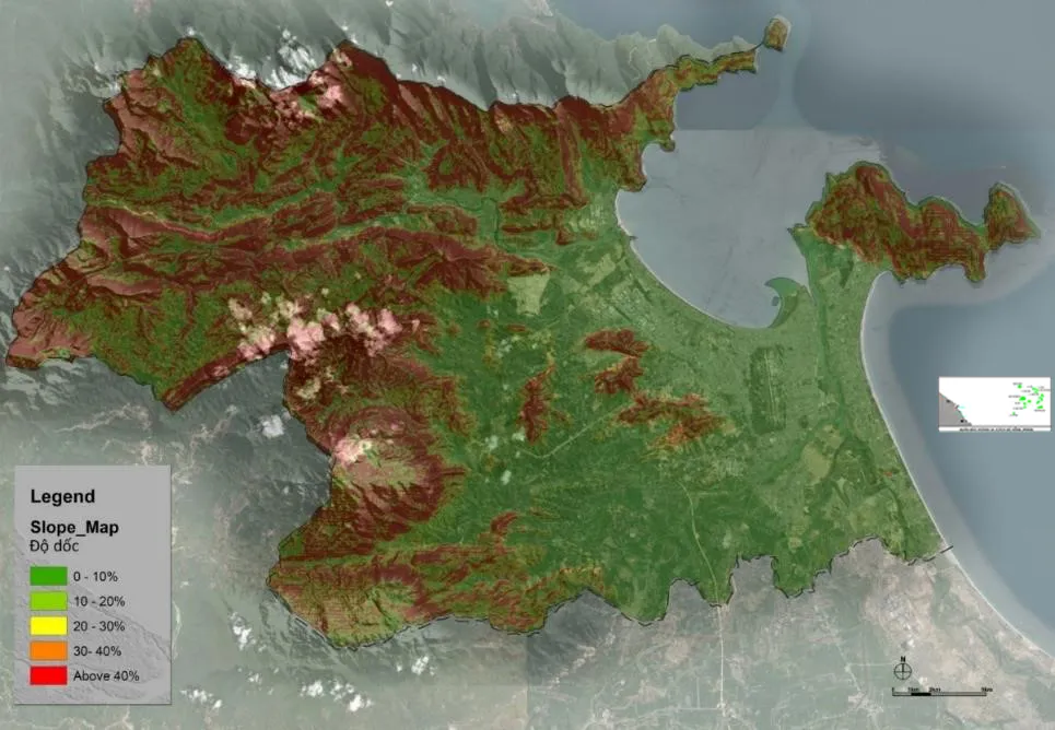 Bản đồ địa hình và vị trí của Đà Nẵng tại khu vực Nam Trung Bộ